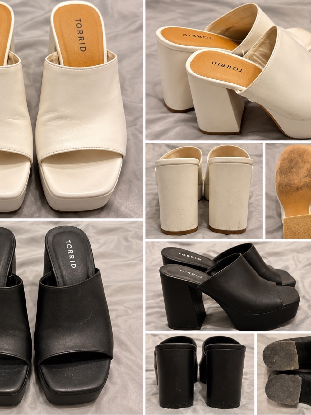 Torrid Platform Mule Heels 7W Black & White “Barbie” Shoes